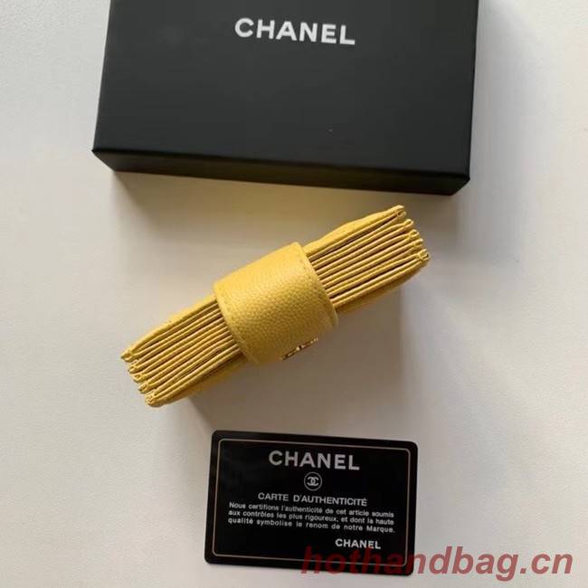 Chanel card holder AP0342 yellow