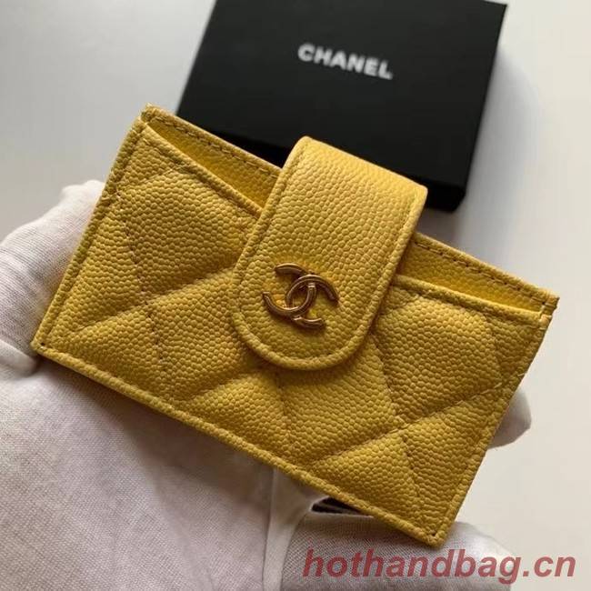 Chanel card holder AP0342 yellow