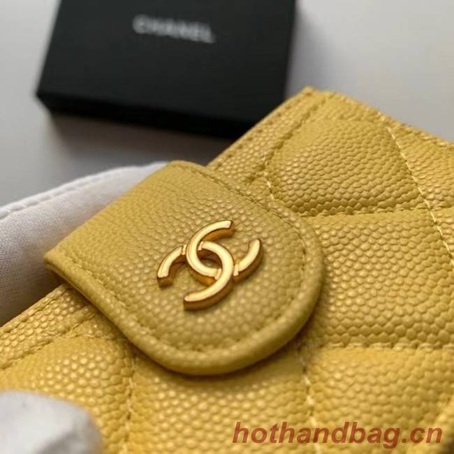 Chanel card holder AP0342 yellow