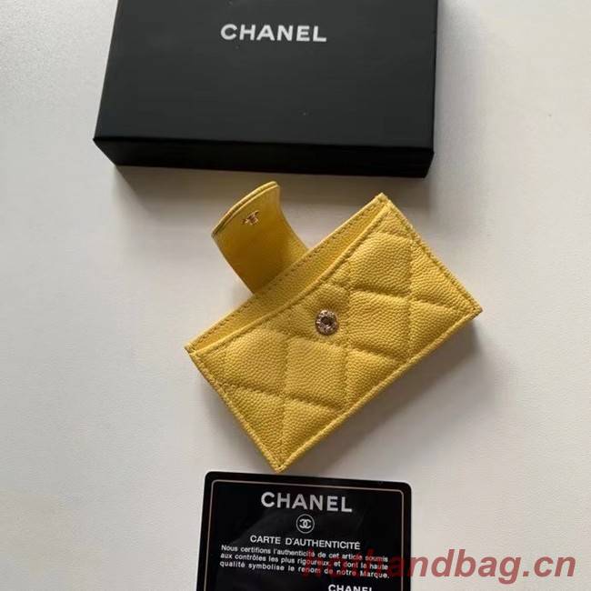 Chanel card holder AP0342 yellow