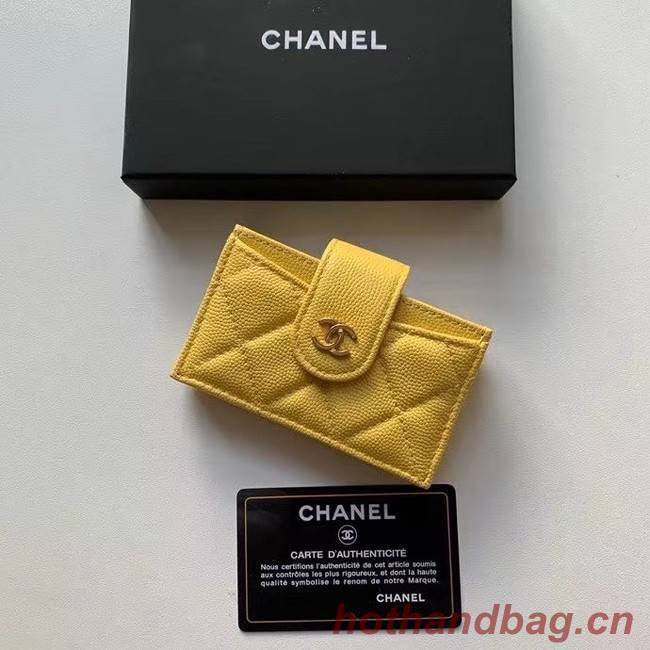 Chanel card holder AP0342 yellow