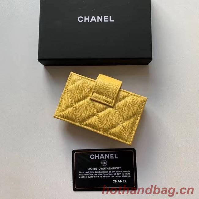 Chanel card holder AP0342 yellow