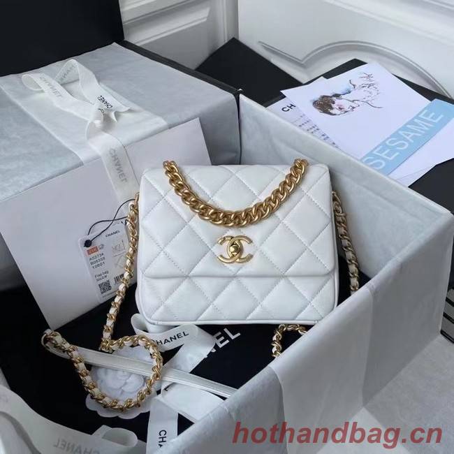 Chanel Flap Shoulder Bag Original leather AS2733 white