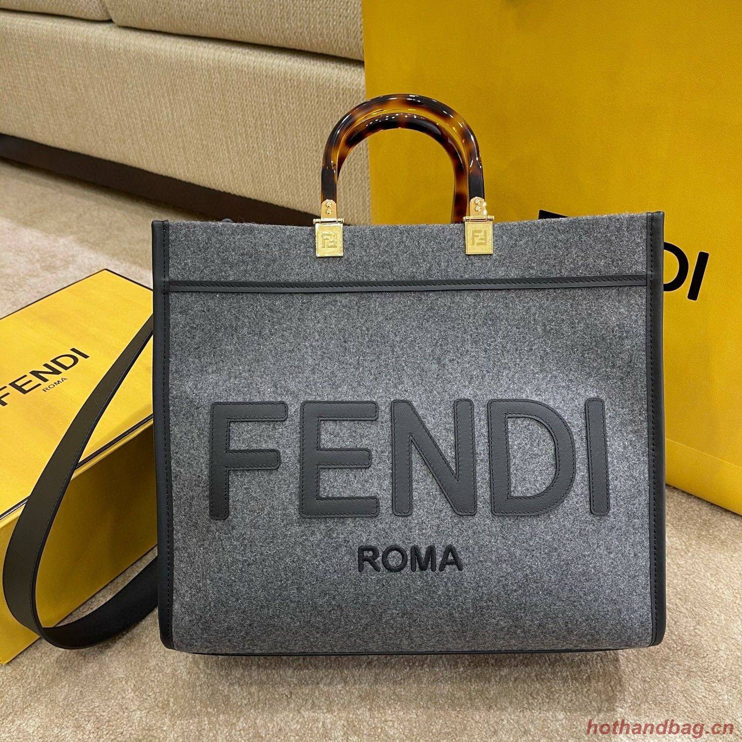 FENDI SUNSHINE LARGE flannel shopper 8BH375 Gray