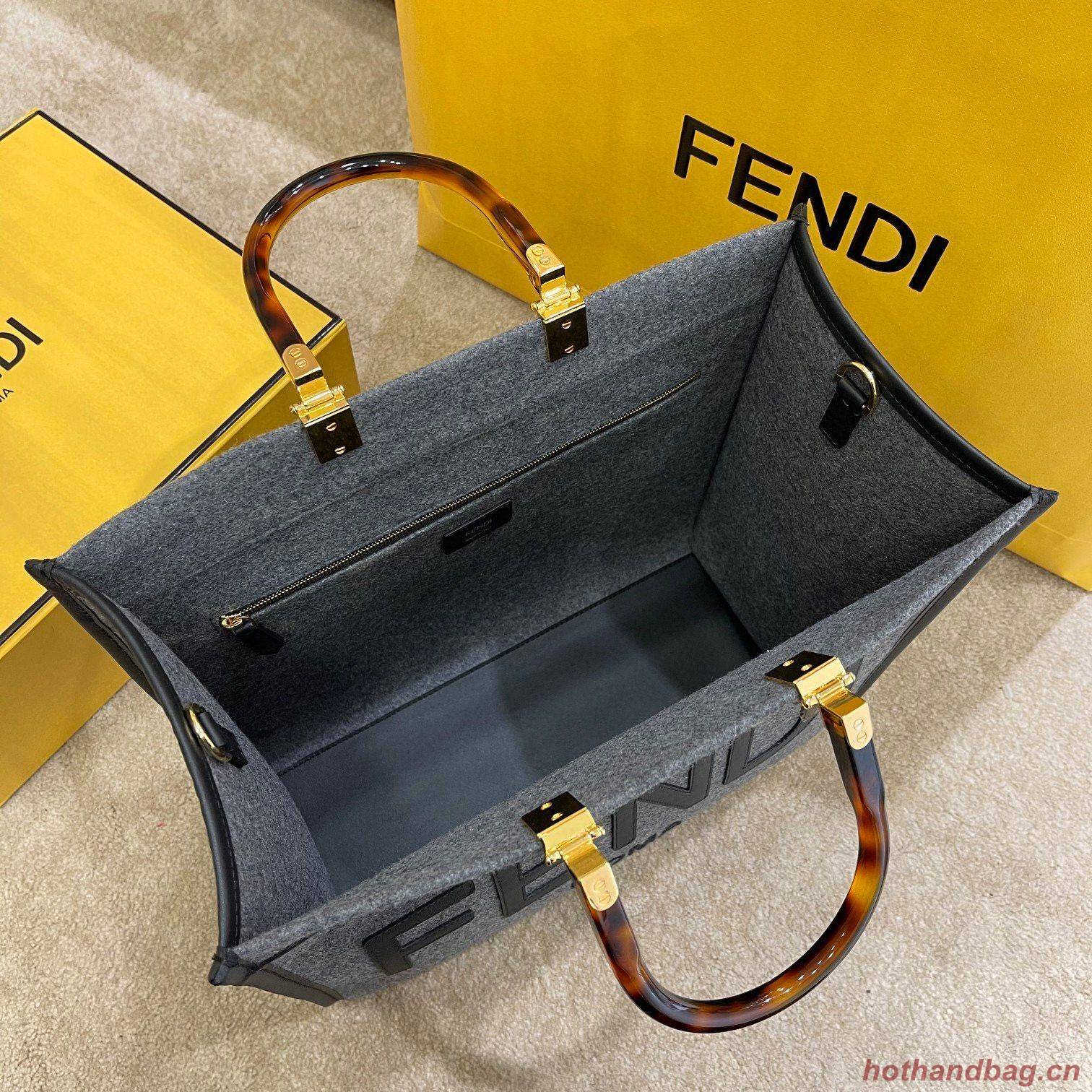 FENDI SUNSHINE LARGE flannel shopper 8BH375 Gray