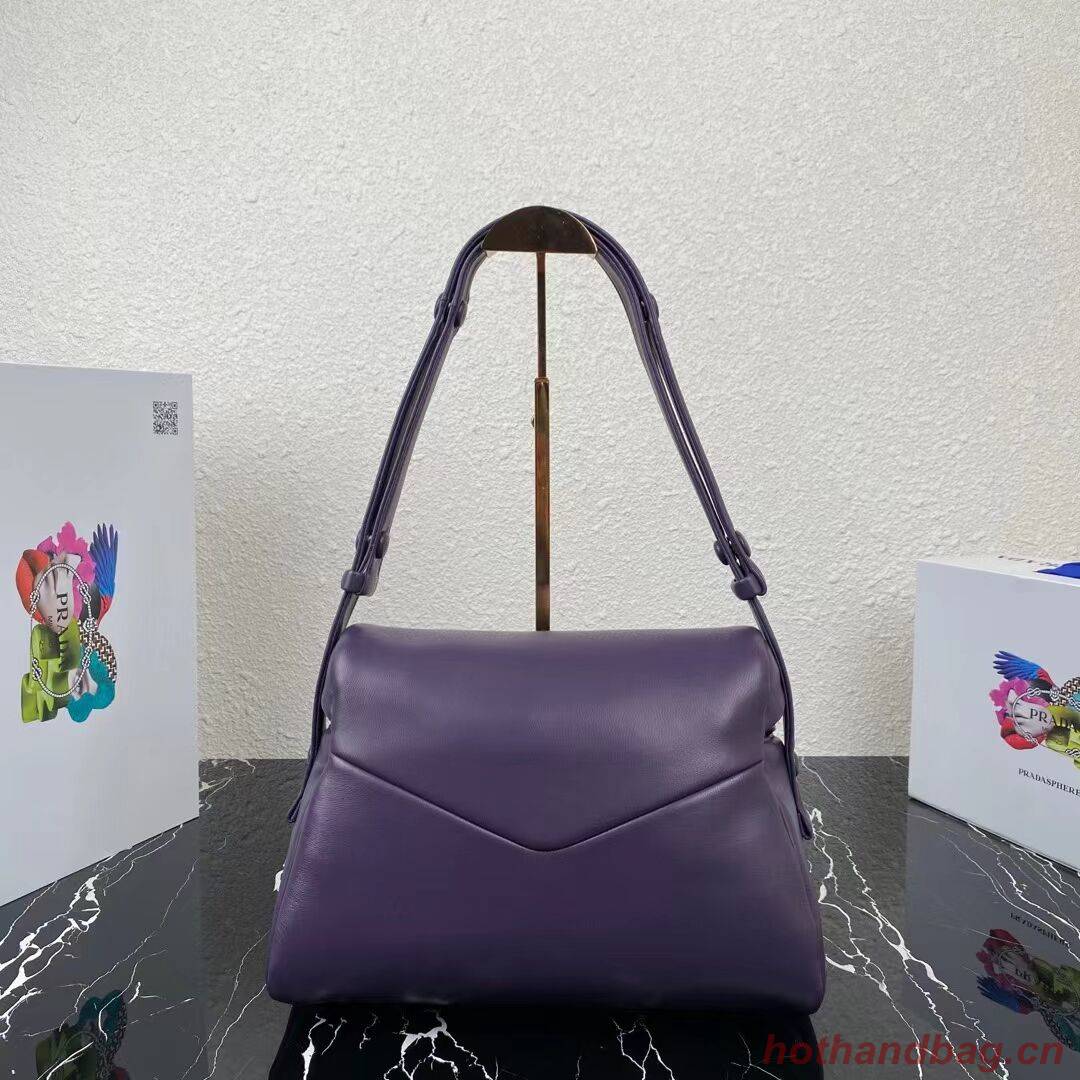 Padded nappa leather Prada Signaux bag 1BC165 violet