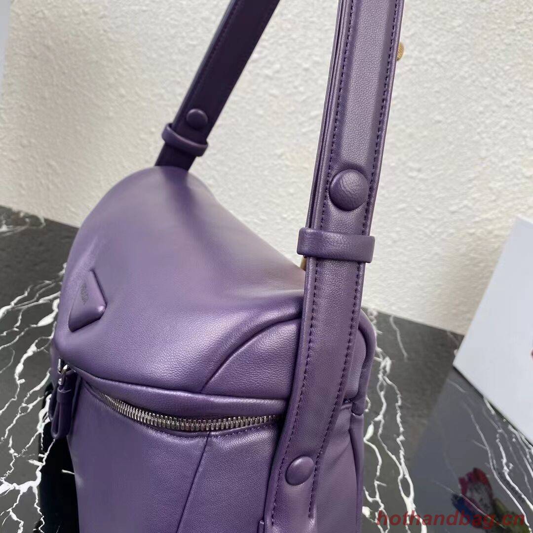 Padded nappa leather Prada Signaux bag 1BC165 violet