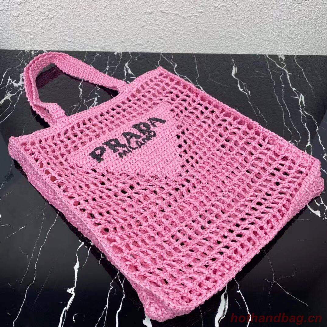 Prada Raffia tote bag 1BG393 pink