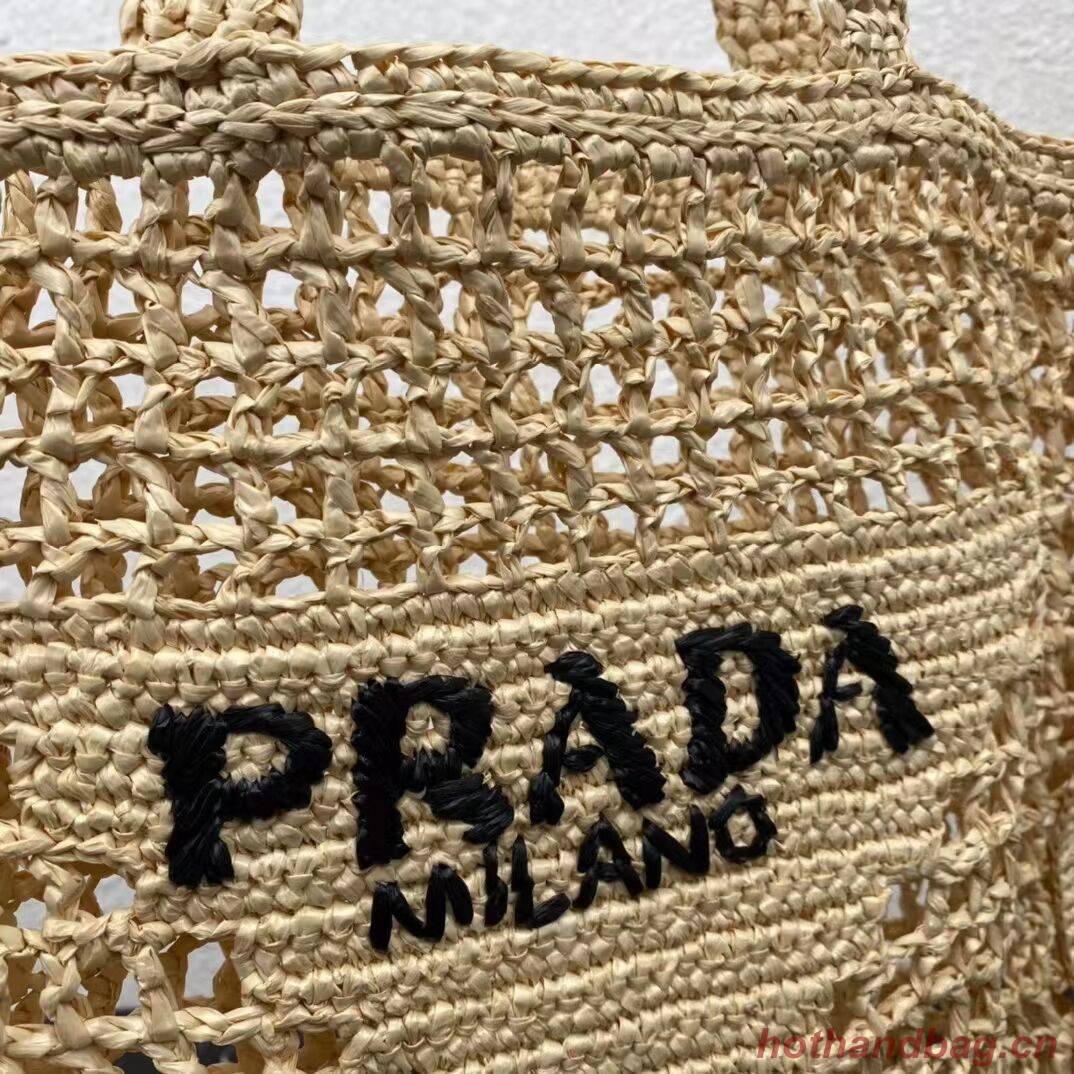 Prada Raffia tote bag 1CH393 Biscuits