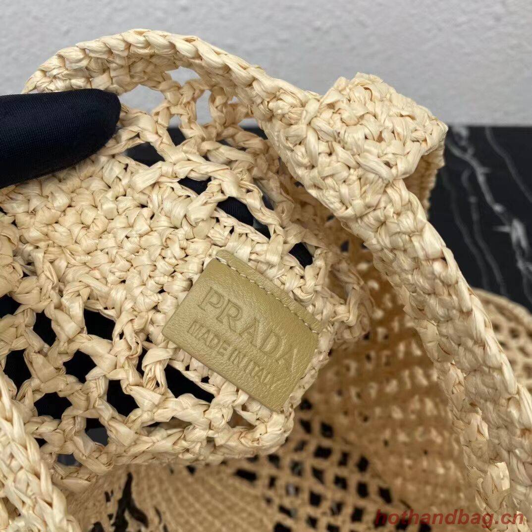 Prada Raffia tote bag 1CH393 Biscuits