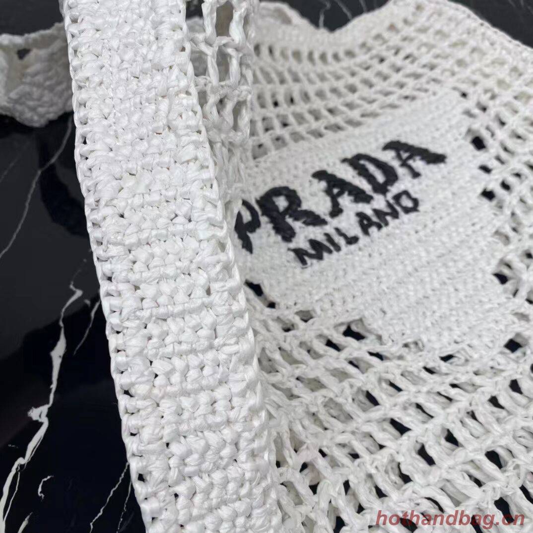 Prada Raffia tote bag 1CH393 white