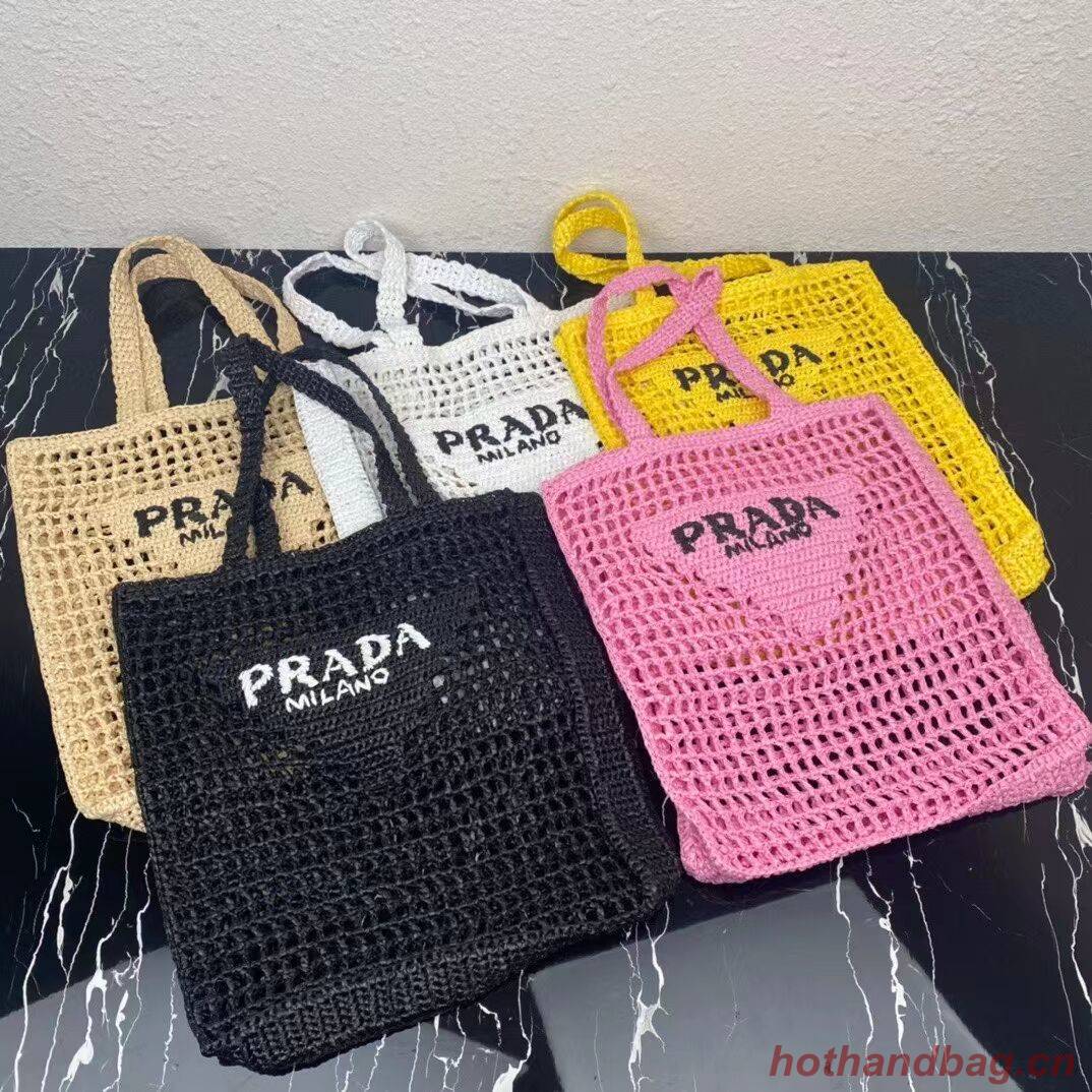 Prada Raffia tote bag 1CH393 yellow