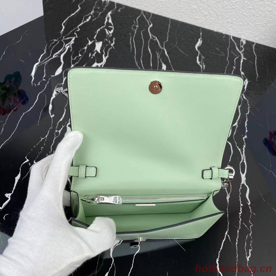 Prada Small brushed leather shoulder bag 1BH307 green