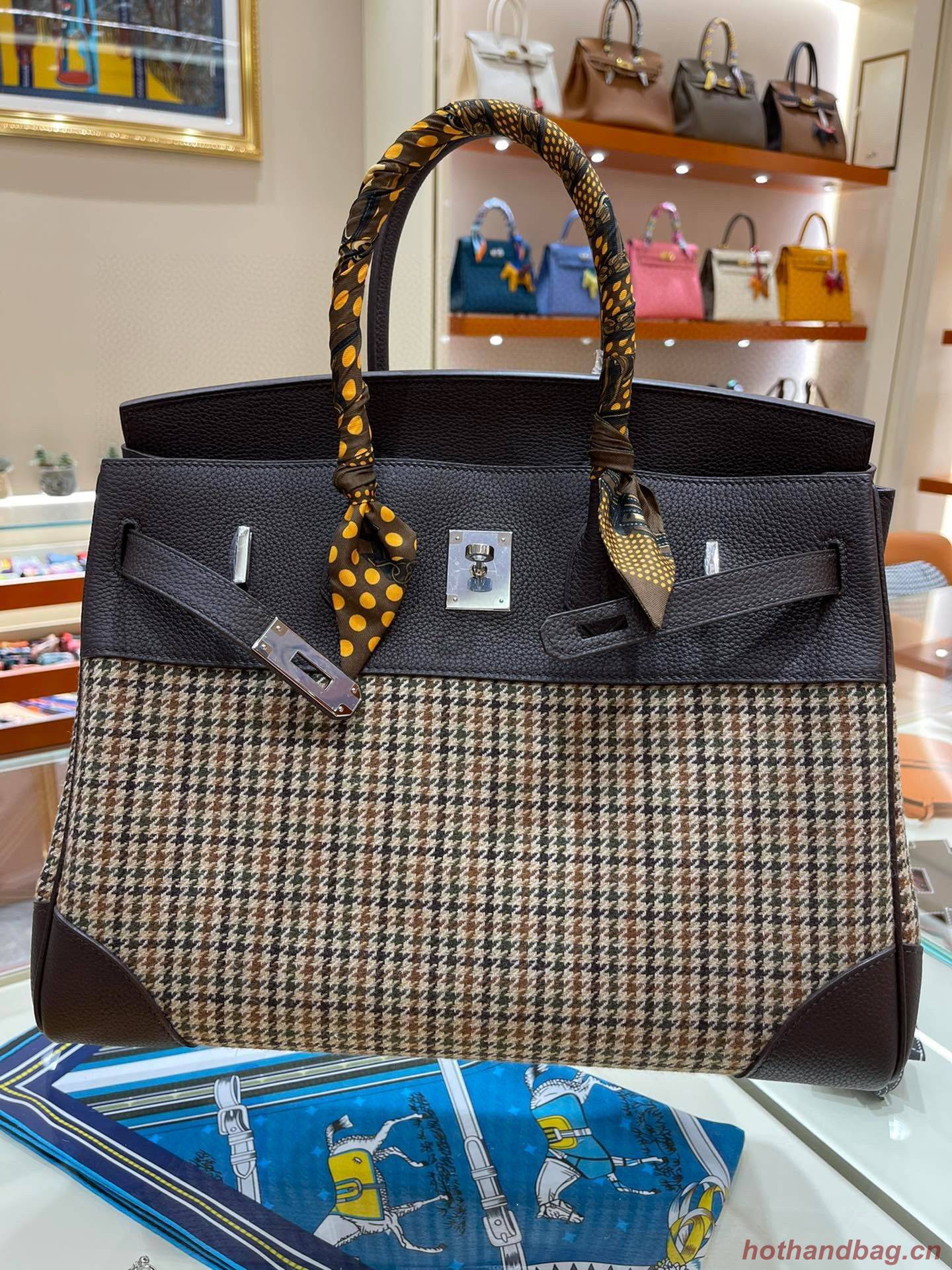 Hermes Birkin Bag Original Leather 30CM  OR 35CM 17888 Houndstooth Dark Brown