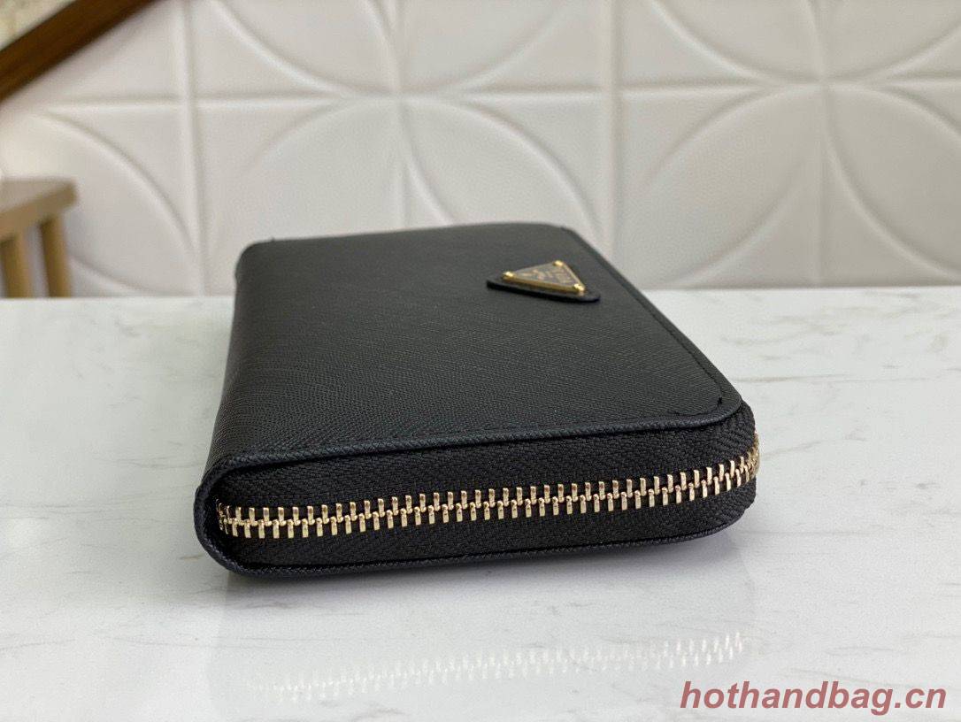 Prada Leather Large Zippy Wallets 1ML506 Black