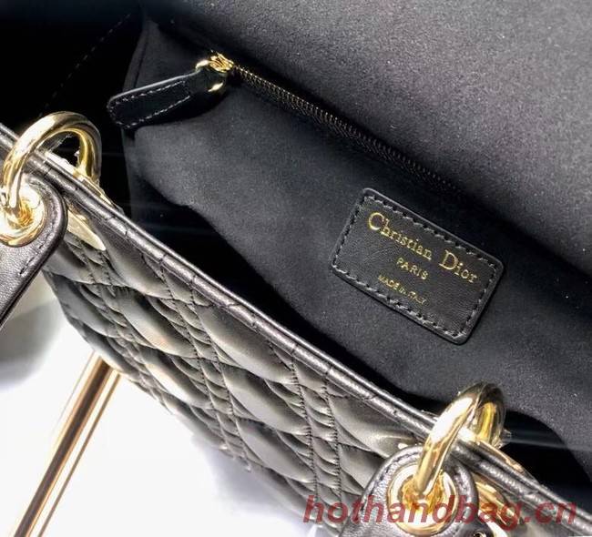 MEDIUM LADY DIOR BAG Black Cannage Lambskin M0565O