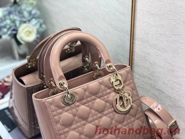 MEDIUM LADY DIOR BAG Blush Cannage Lambskin M0565O