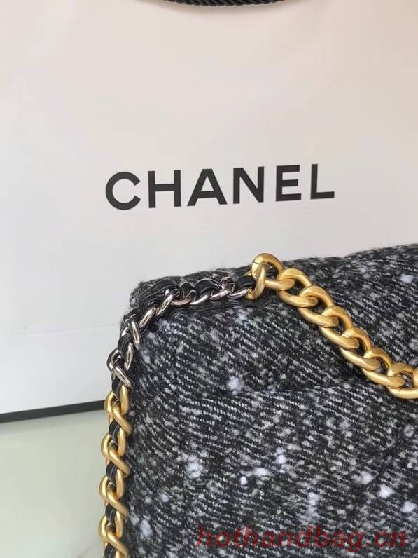 Chanel 19 flap bag Tweed AS1160 black