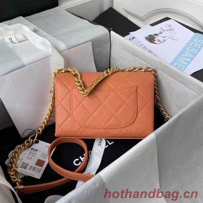 Chanel Flap Shoulder Bag Original leather AS2711 orange