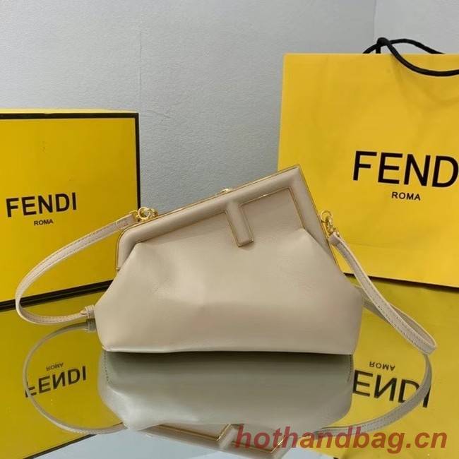 FENDI FIRST SMALL Cream leather bag 8BP129A