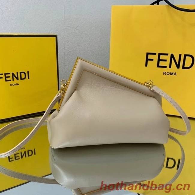 FENDI FIRST SMALL Cream leather bag 8BP129A