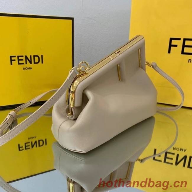 FENDI FIRST SMALL Cream leather bag 8BP129A