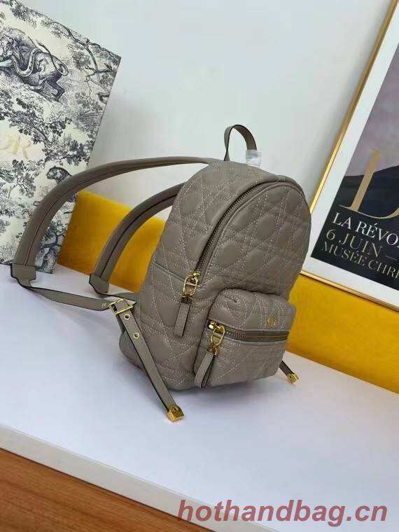 SMALL DIOR BACKPACK Cannage Lambskin M9222U Taupe