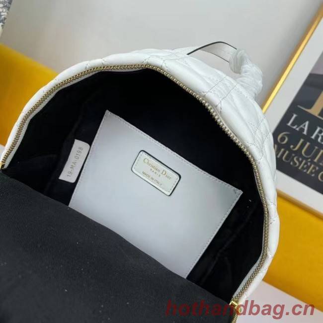 SMALL DIOR BACKPACK Cannage Lambskin M9222U WHITE