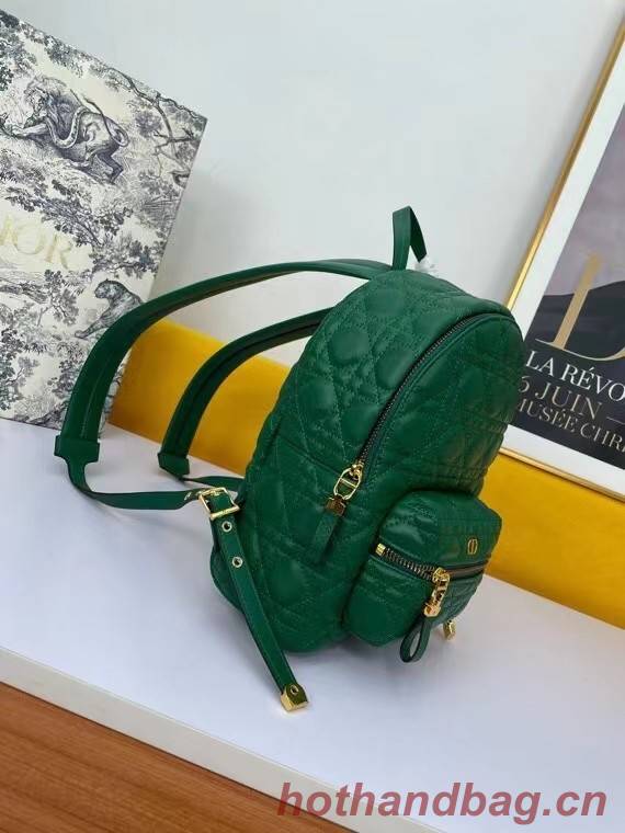 SMALL DIOR BACKPACK Cannage Lambskin M9222U green