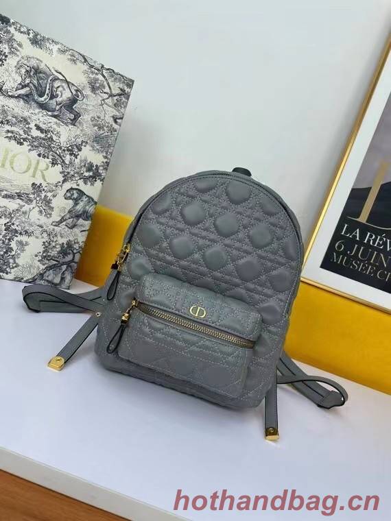 SMALL DIOR BACKPACK Cannage Lambskin M9222U grey