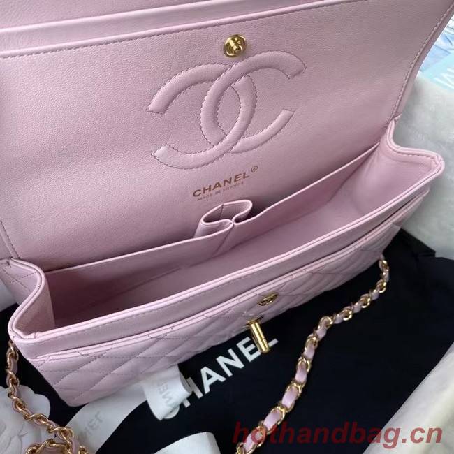 chanel classic handbag Lambskin & gold Metal A01112 pink