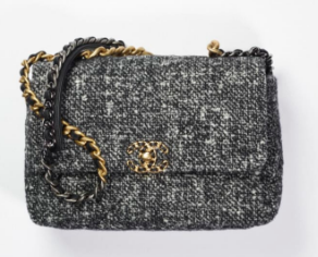 Chanel 19 flap bag Tweed AS1160 black