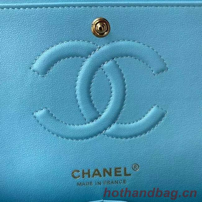 chanel classic handbag Lambskin & gold Metal A01112 light blue