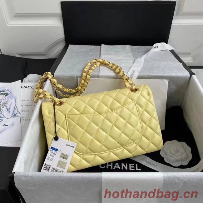 chanel classic handbag Lambskin & gold Metal A01112 yellow