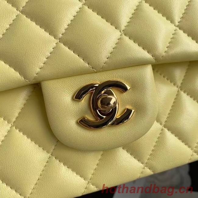 chanel classic handbag Lambskin & gold Metal A01112 yellow