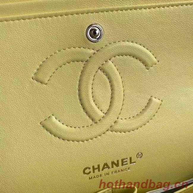 chanel classic handbag Lambskin & silver Metal A01112 yellow