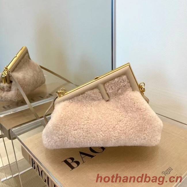 FENDI FIRST SMALL Pink sheepskin bag 8BP129AH