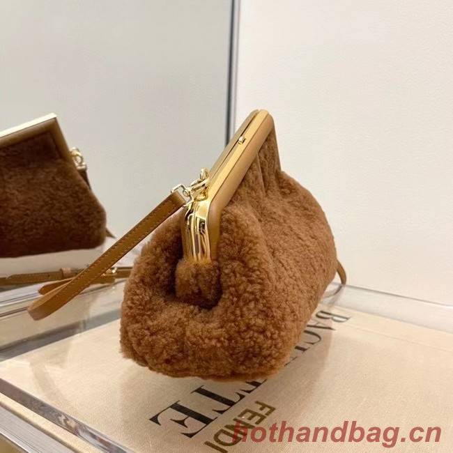 FENDI FIRST SMALL brown sheepskin bag 8BP129AH