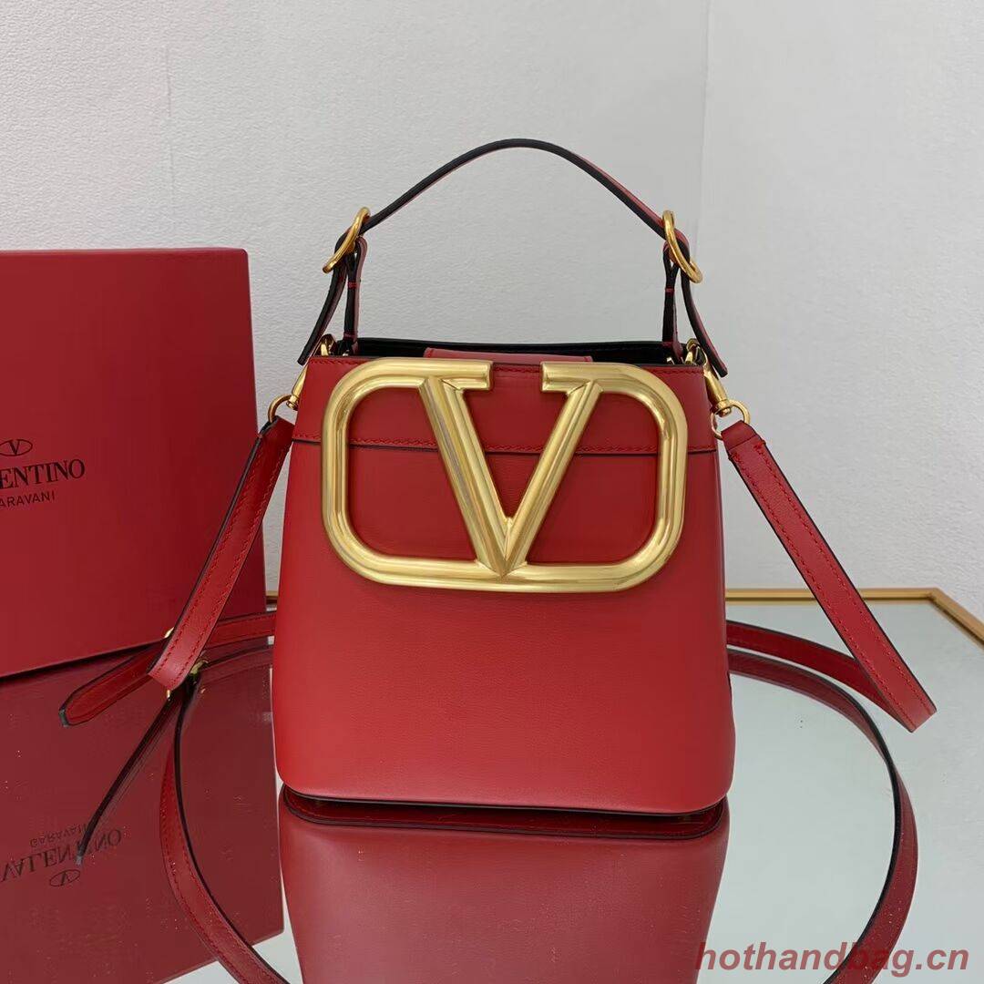 VALENTINO calf leather handbag V0754 red