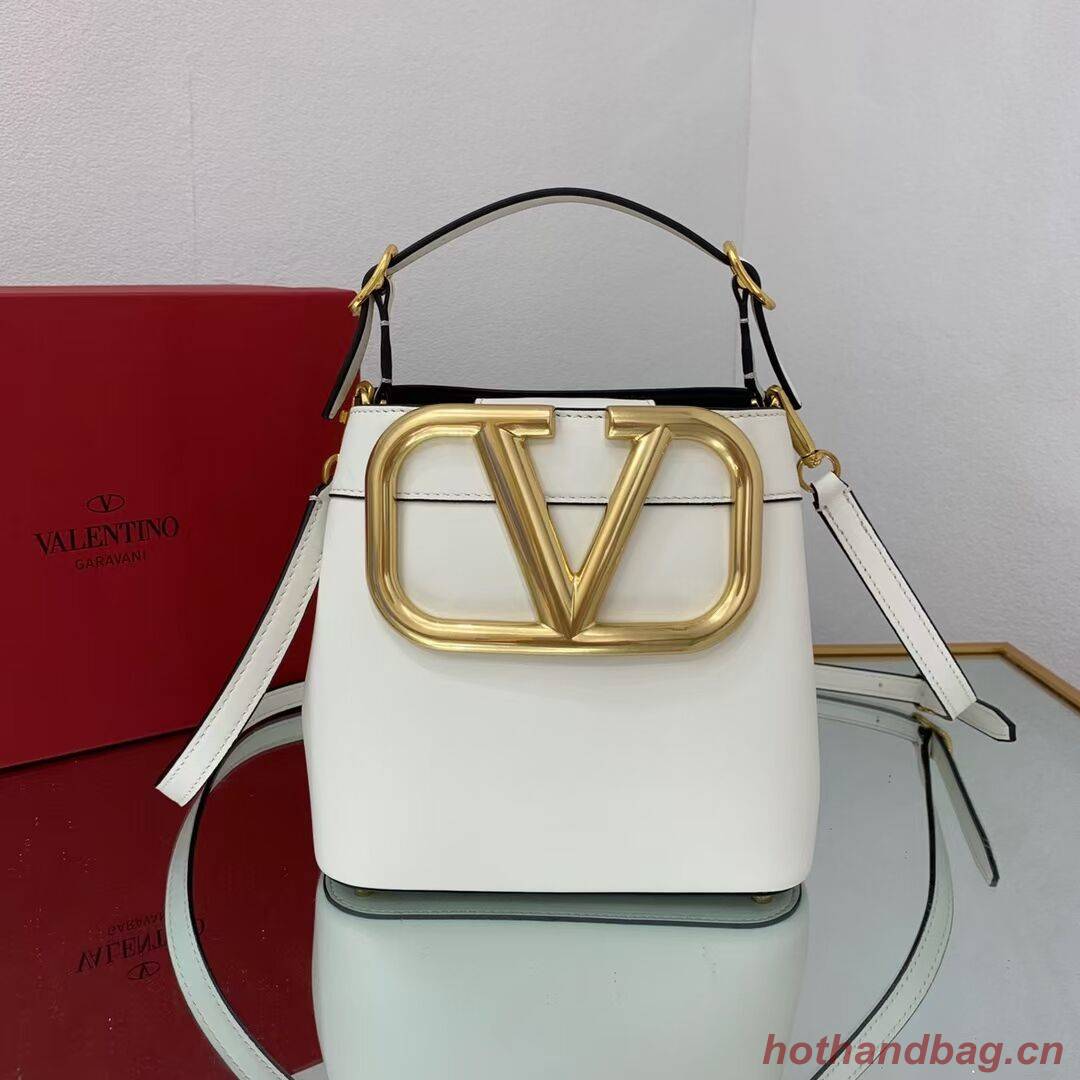 VALENTINO calf leather handbag V0754 white