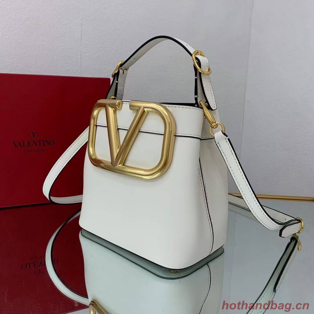 VALENTINO calf leather handbag V0754 white