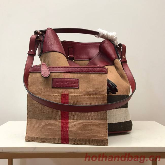 BurBerry Leather Shoulder Bag 3982 Burgendy