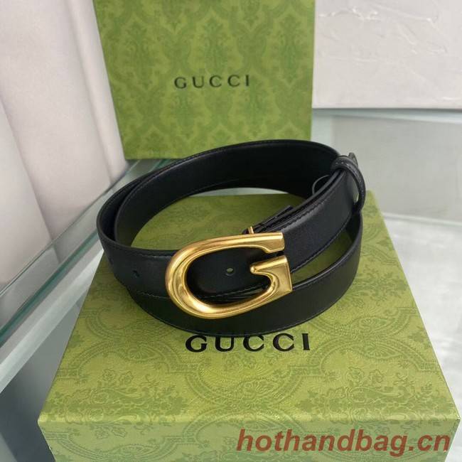 Gucci Thin belt with G buckle 655567 leather