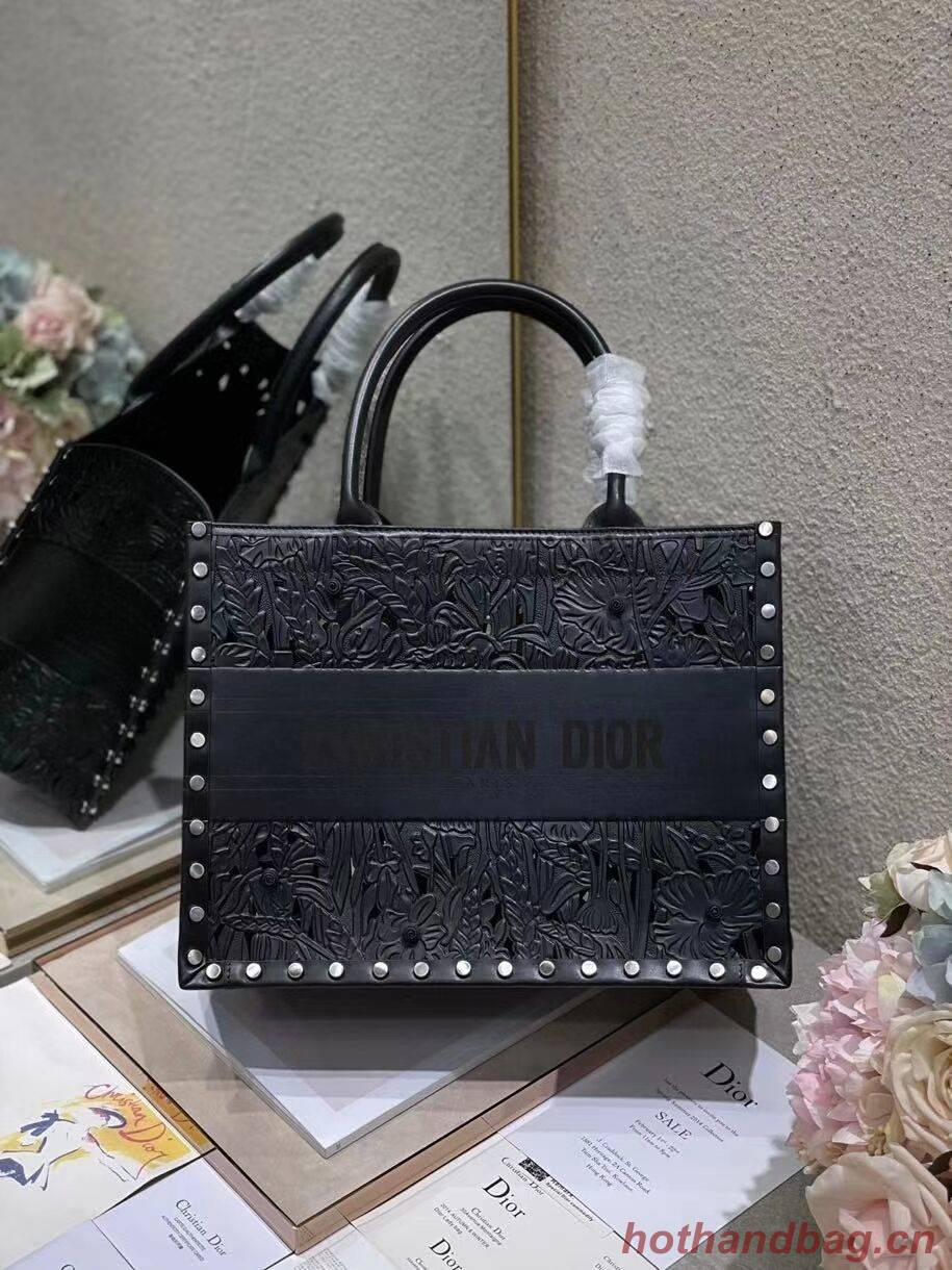 DIOR BOOK TOTE Multicolor Embroidery M1296ZR-18 BLACK