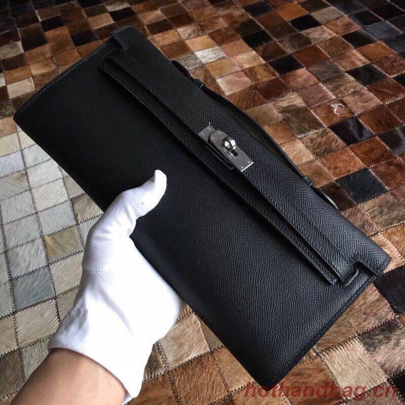 Hermes Kelly 31cm Clutch Original Epsom Leather KL31 Black