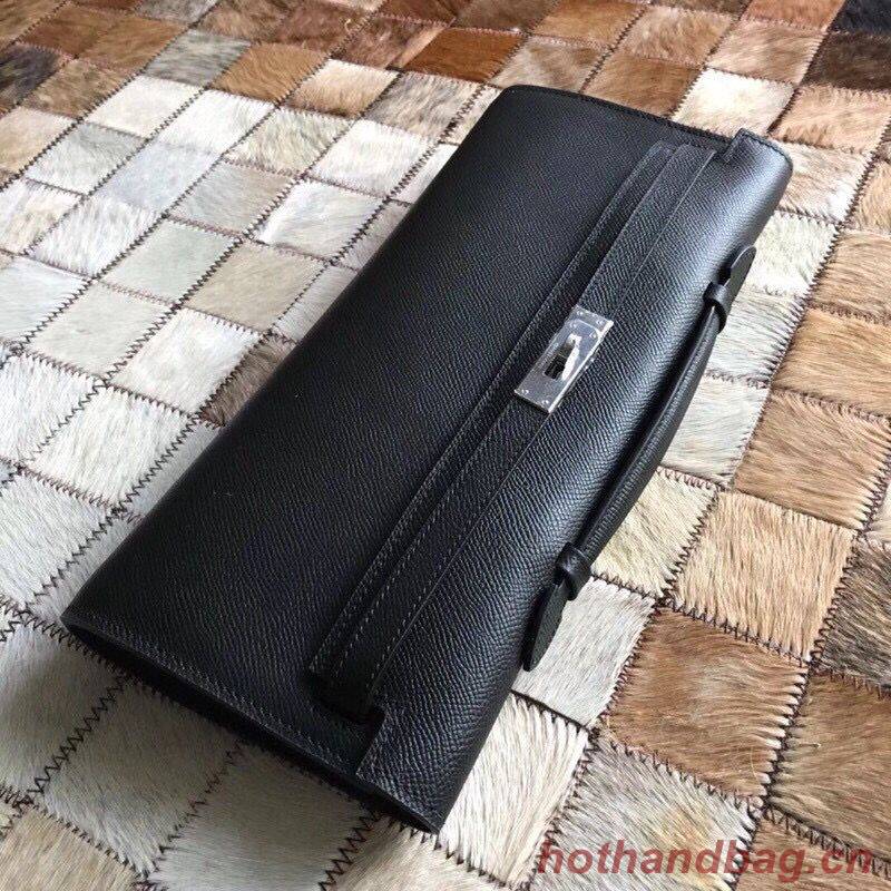 Hermes Kelly 31cm Clutch Original Epsom Leather KL31 Black