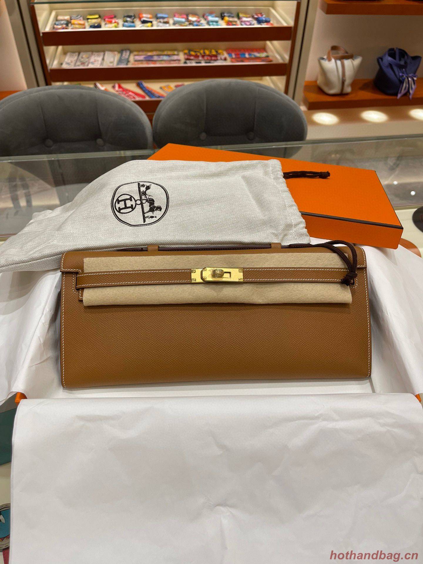 Hermes Kelly 31cm Clutch Original Epsom Leather KL31 Brown