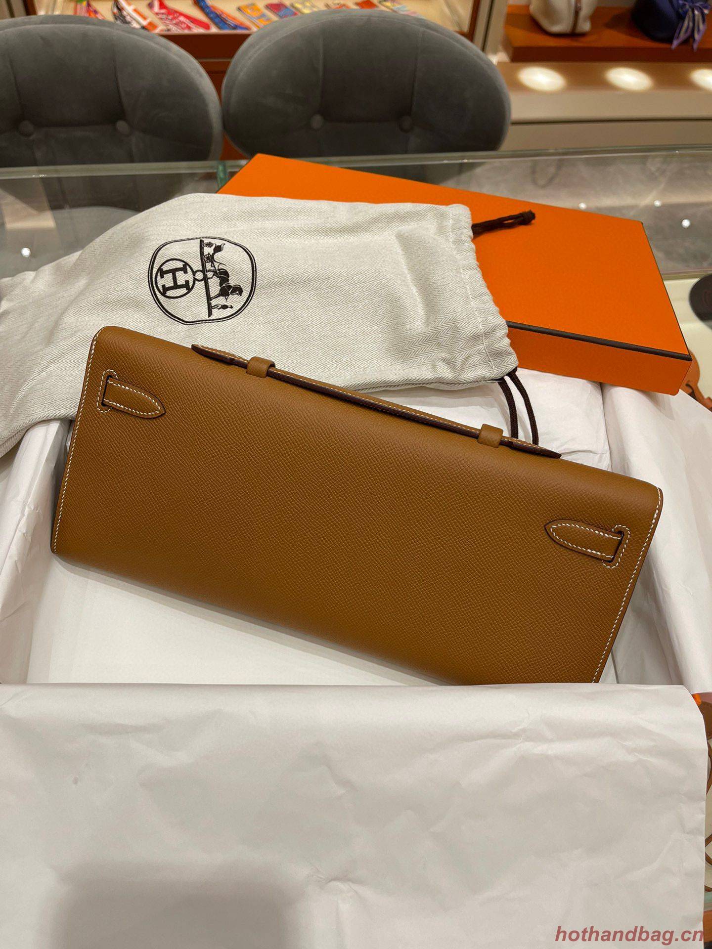 Hermes Kelly 31cm Clutch Original Epsom Leather KL31 Brown