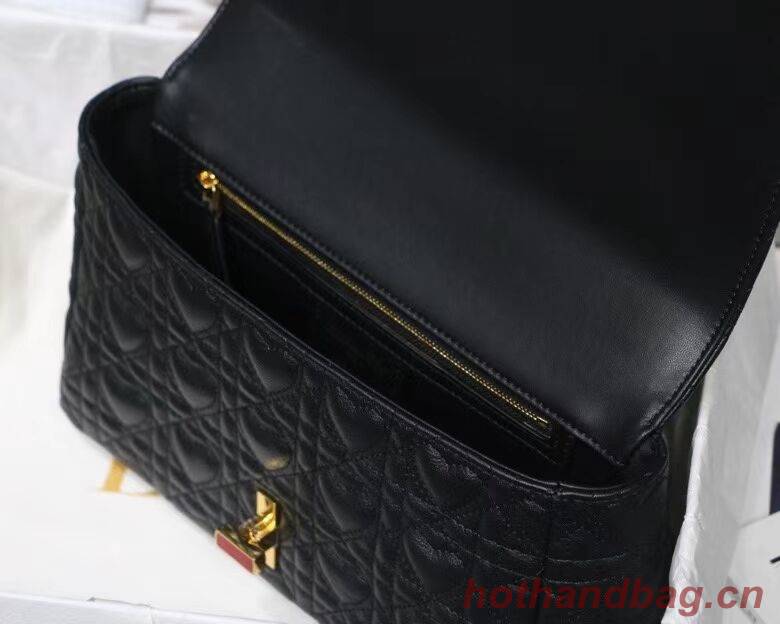 MEDIUM DIORAMOUR DIOR CARO BAG Cannage Calfskin with Heart Motif M9242WNG BLACK