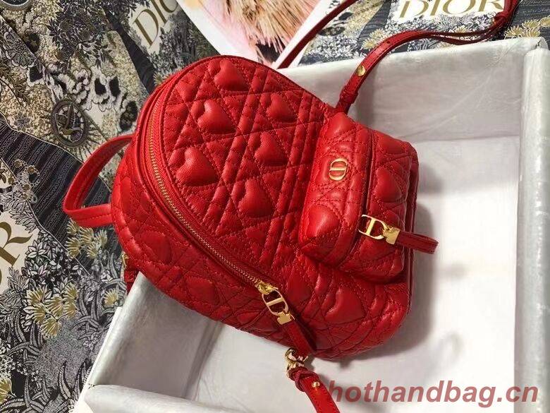 MINI DIOR BACKPACK Cannage Lambskin M9222 red